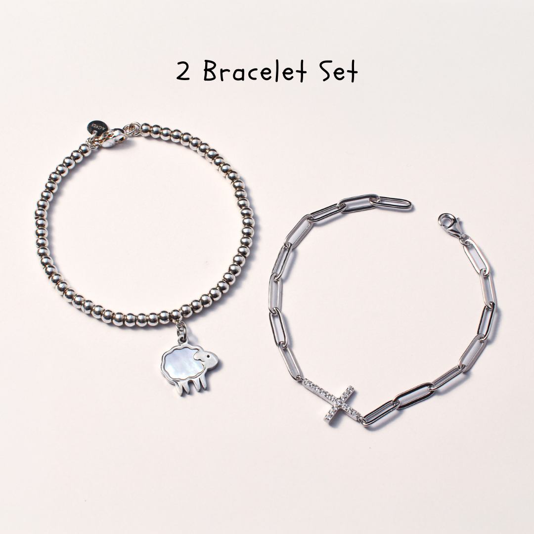 Lamb 2 Bracelet Set - Sterling Silver