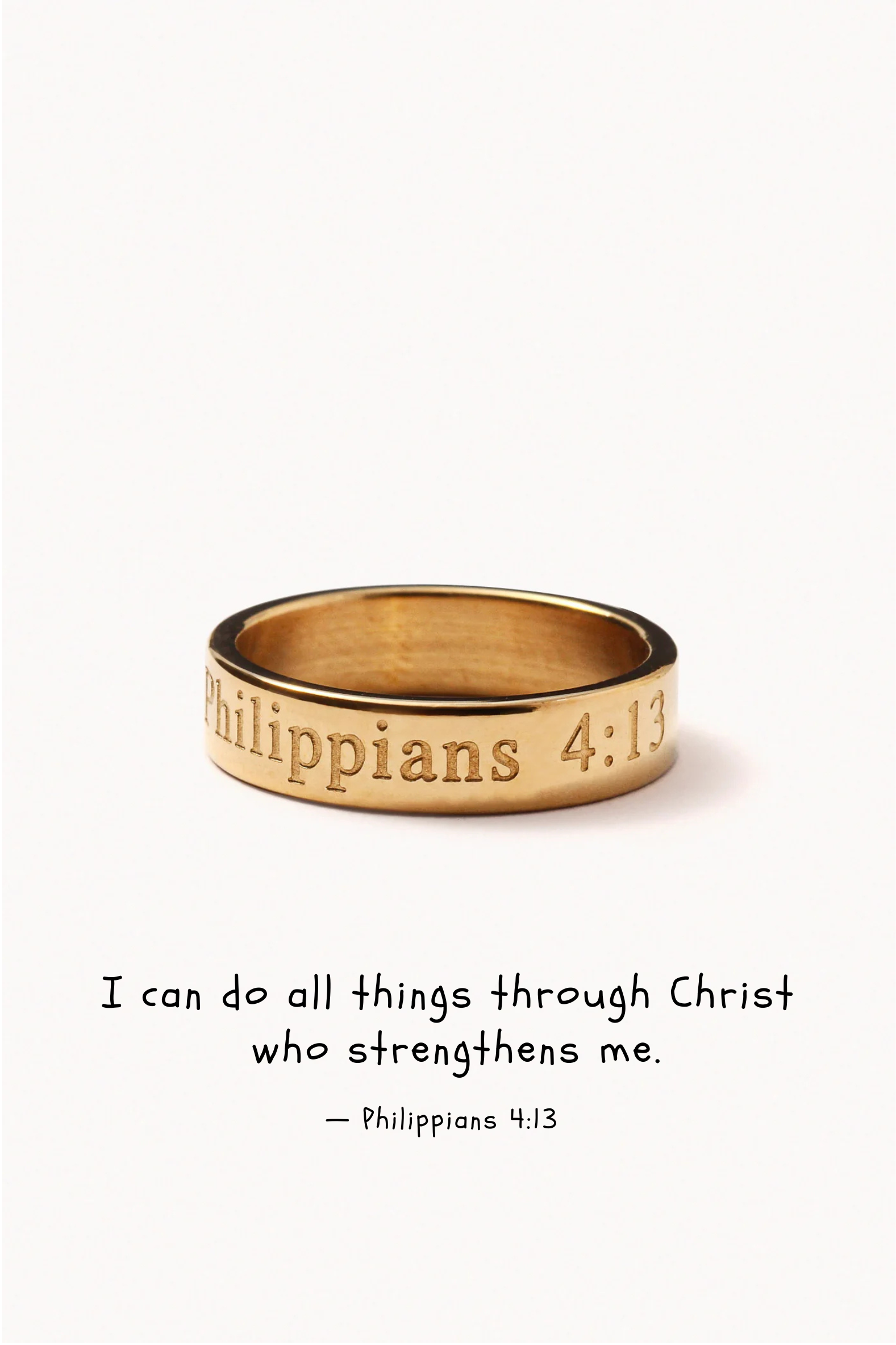 Philippians 4:13 - Steel Ring