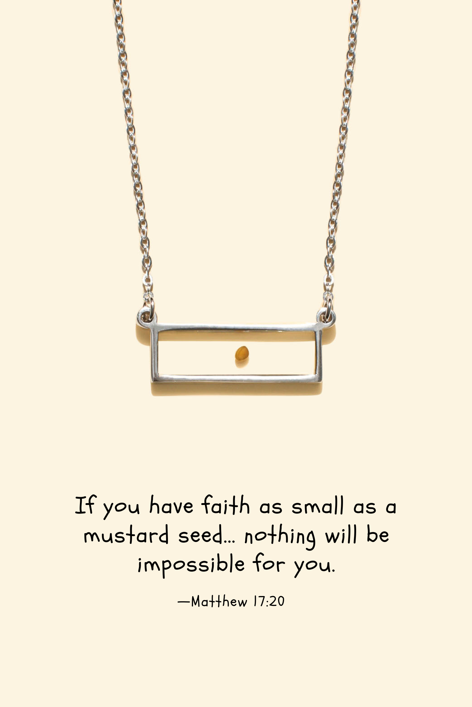 Mustard Seed Bar - Sterling Silver Necklace