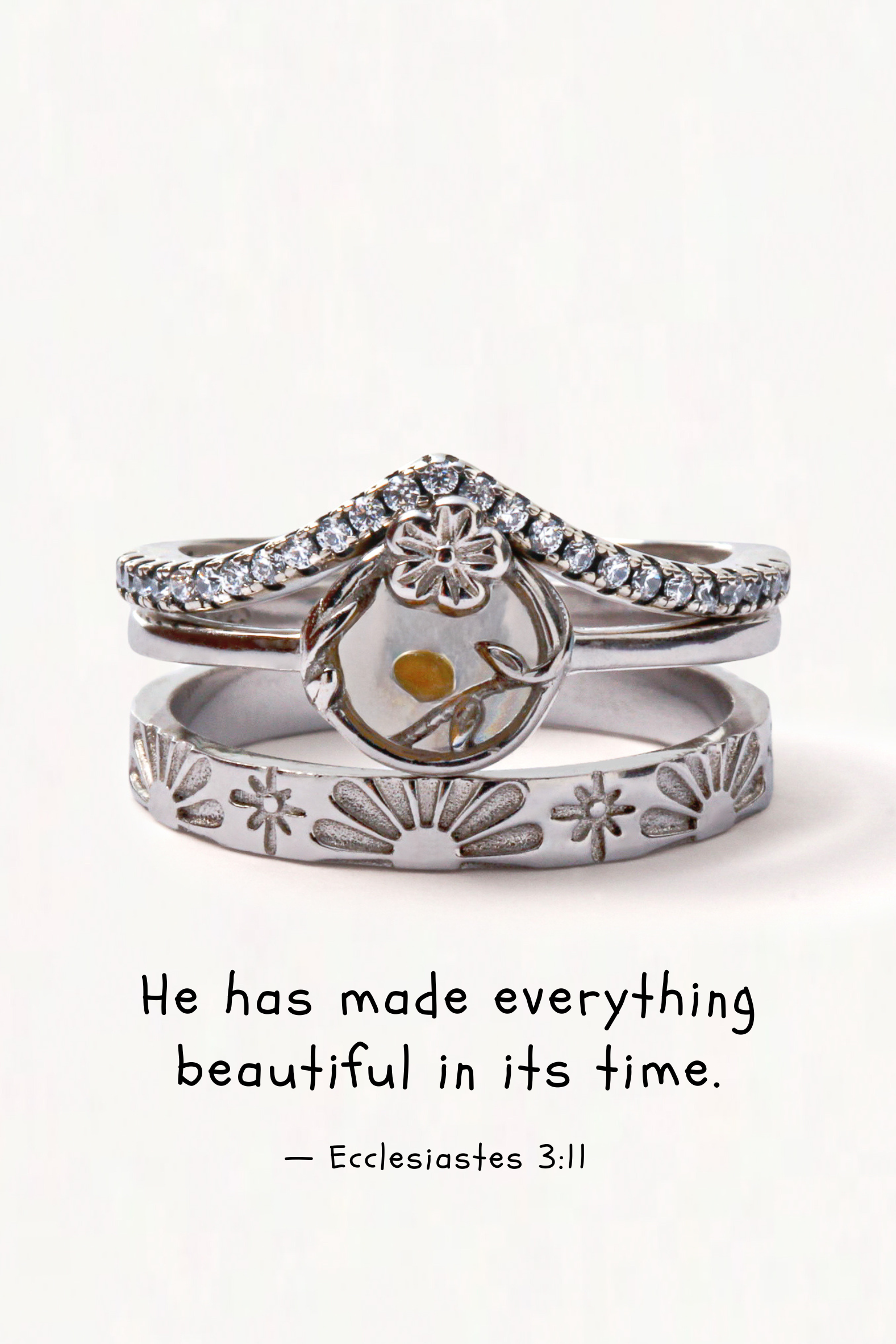 Blooming Faith Mountain Stack - 3 Rings