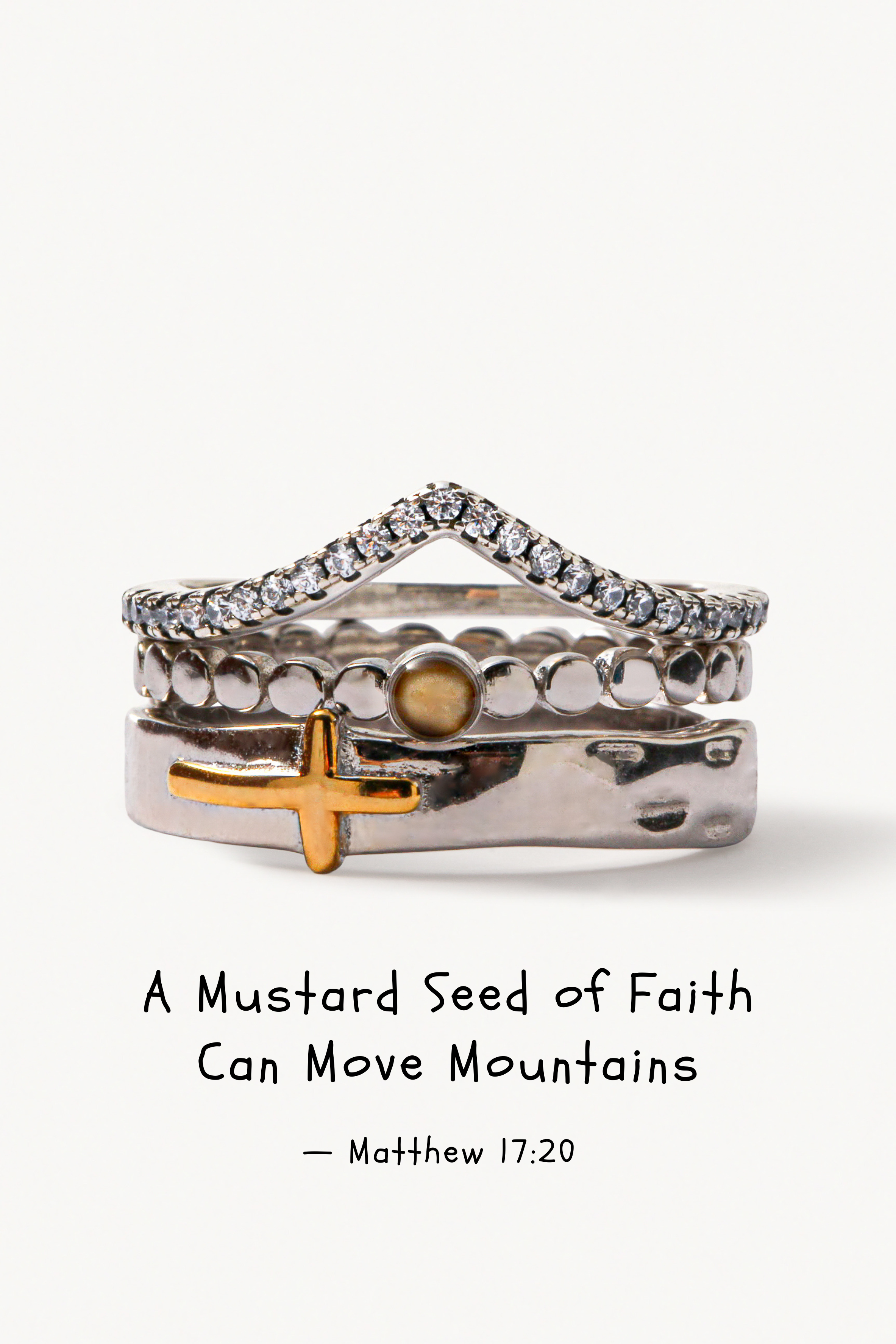 Crown Mountain Cross - 3 Ring Stack