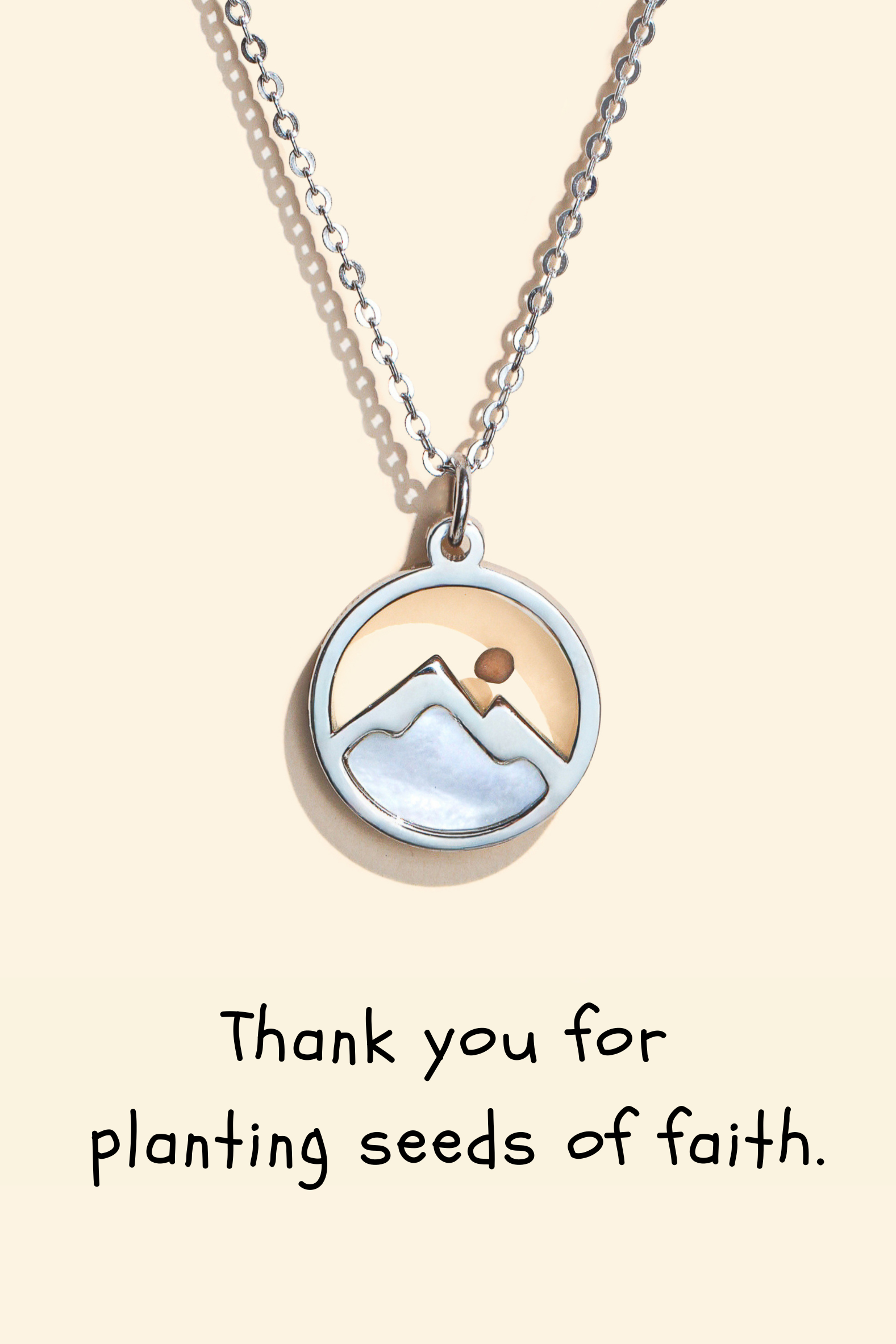 Faith Moves Mountains - Mother of Pearl Necklace