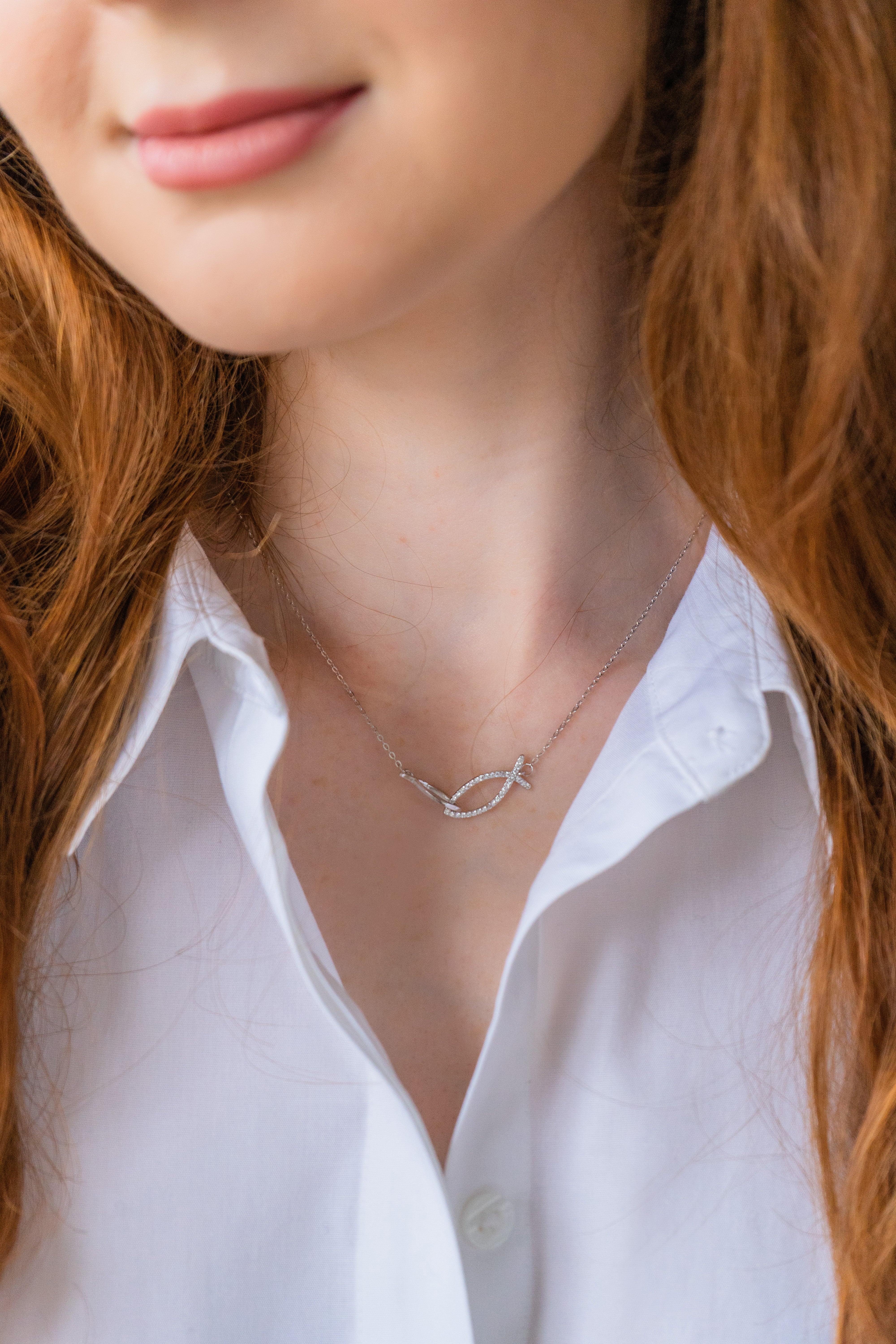 Linked For Life Ichthys Fish - Sterling Necklace