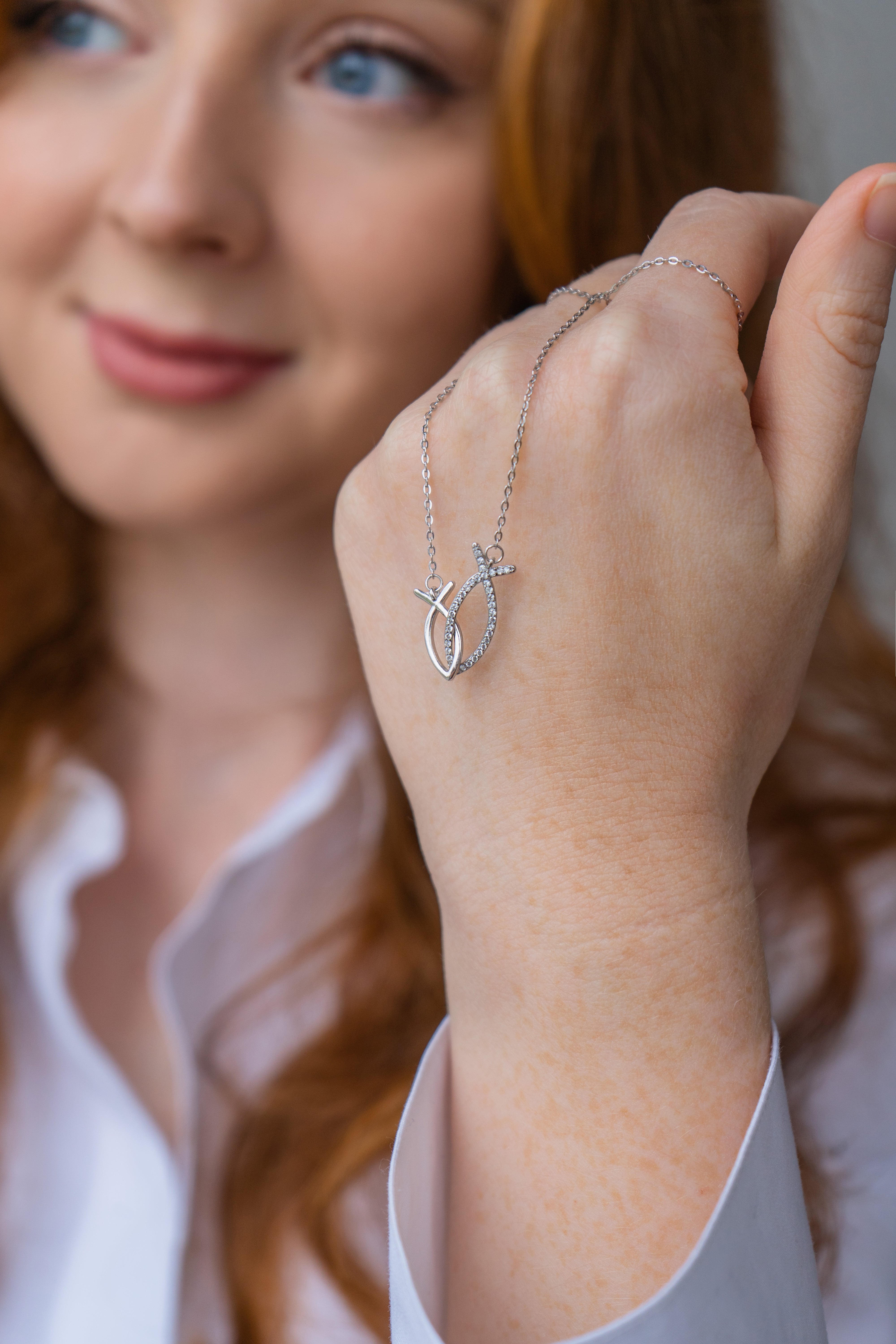 Linked For Life Ichthys Fish - Sterling Necklace