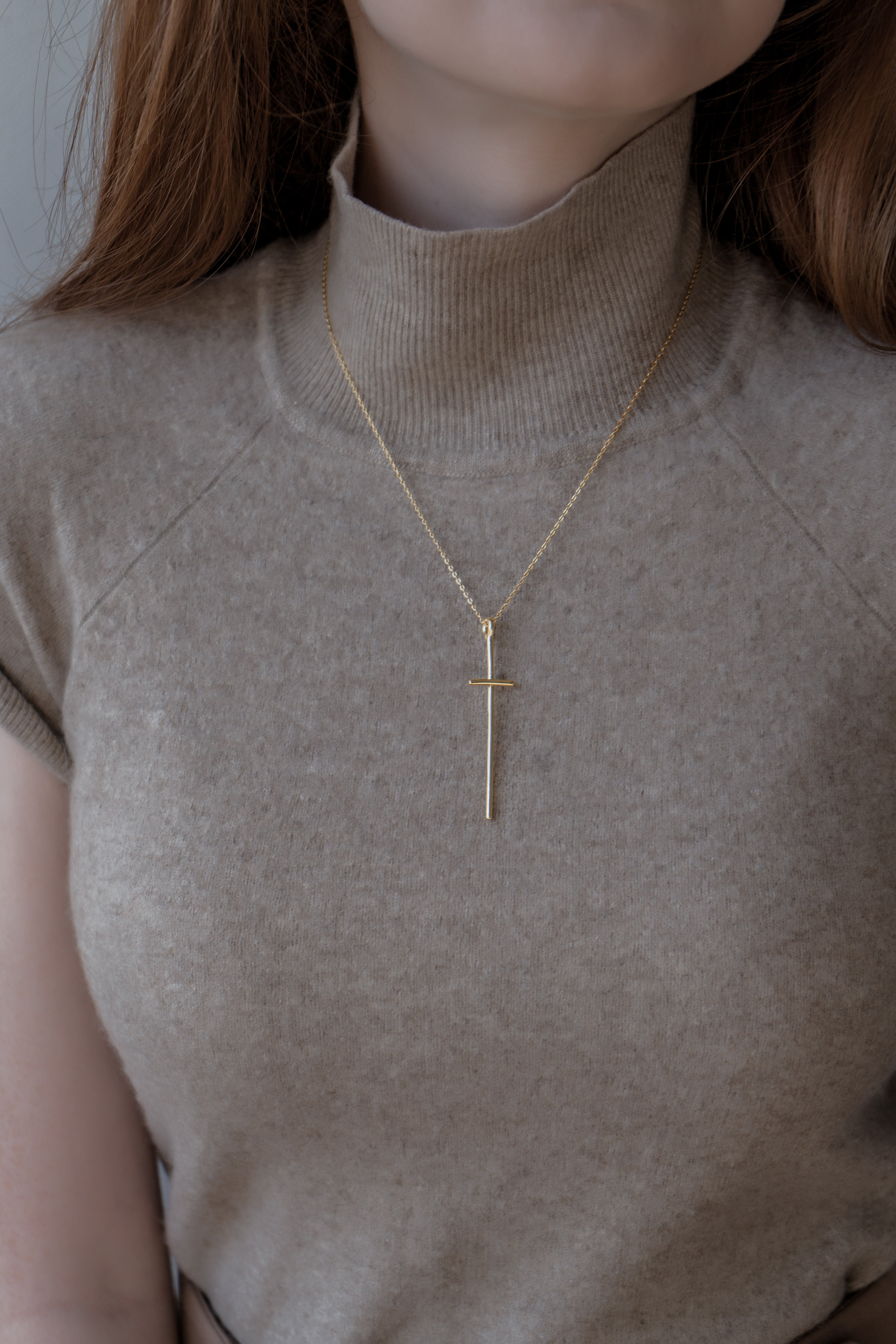 Nail Cross - Sterling Necklace