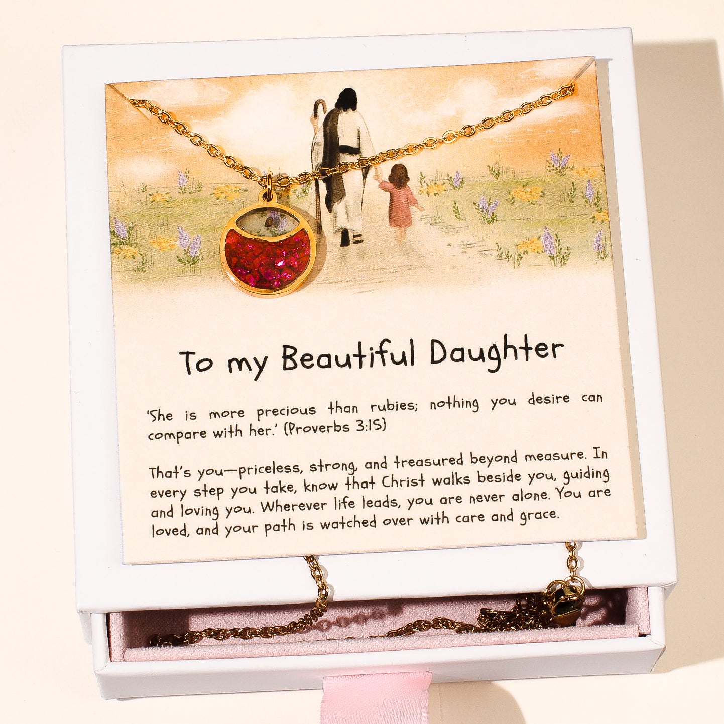 Precious as Rubies - Stainless Steel Necklace