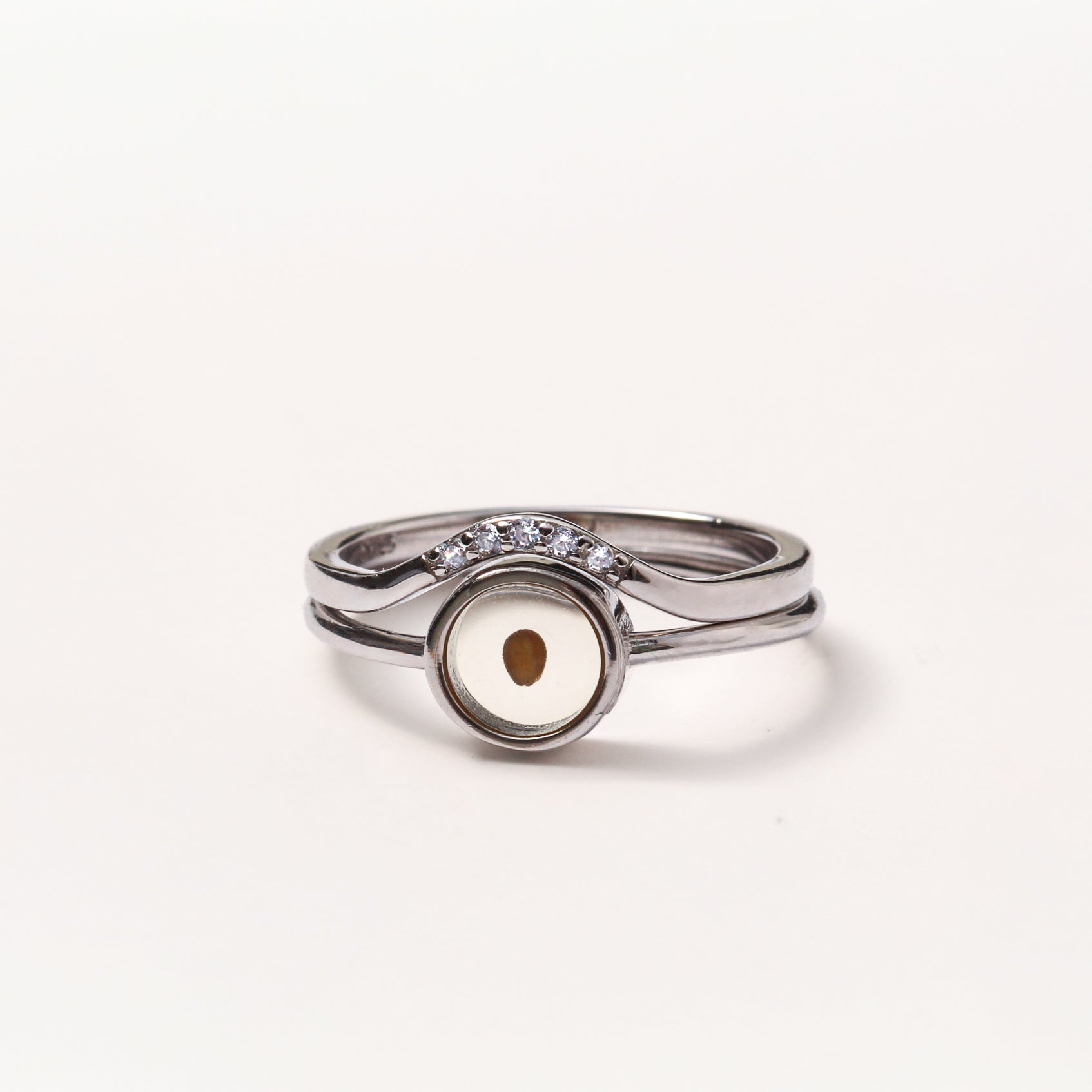 Curved Mountain Peak - Stackable Ring