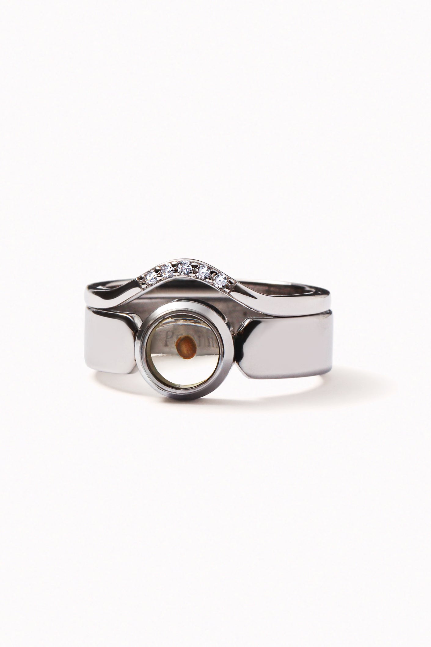 Curved Mountain Peak - Stackable Ring