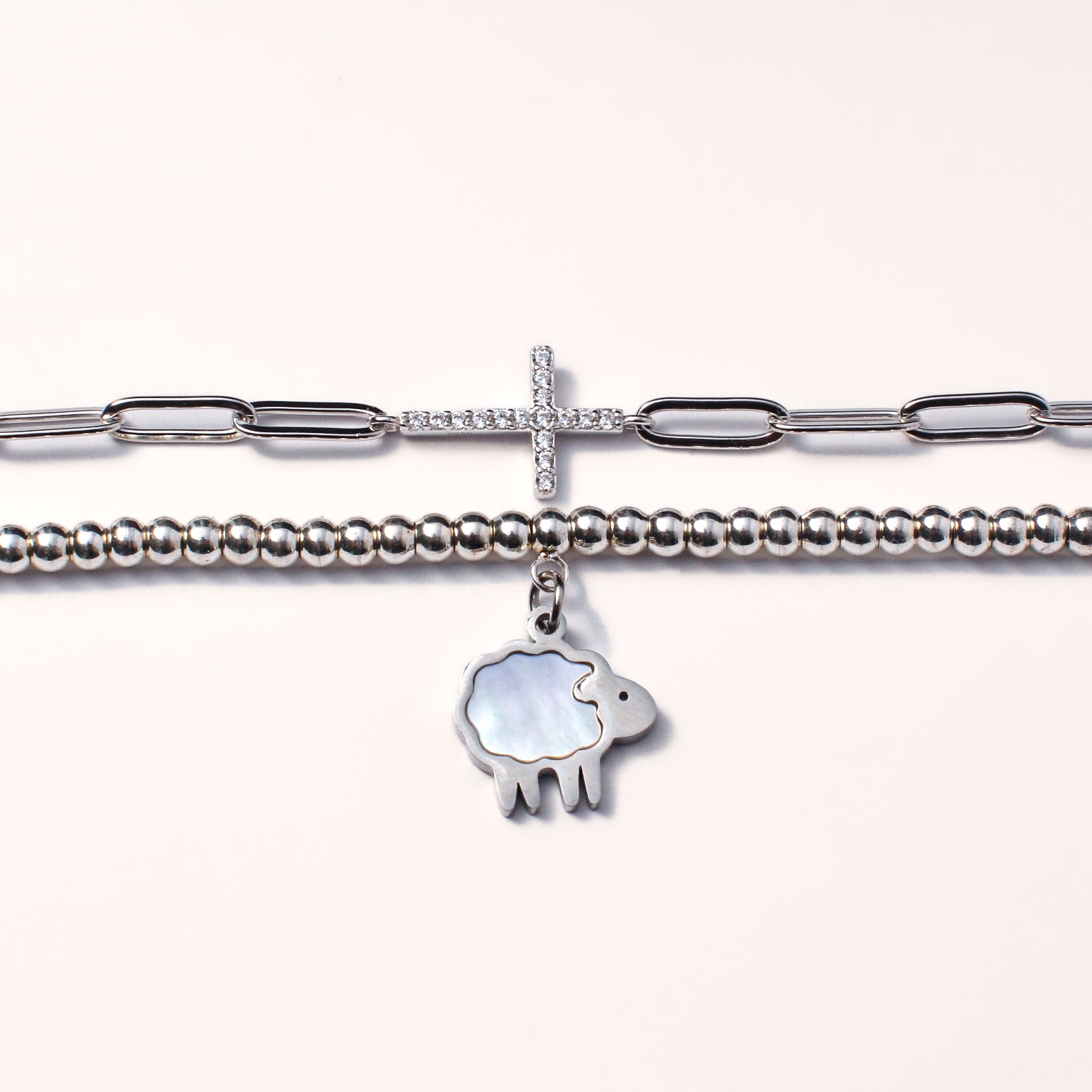 Lamb 2 Bracelet Set - Sterling Silver