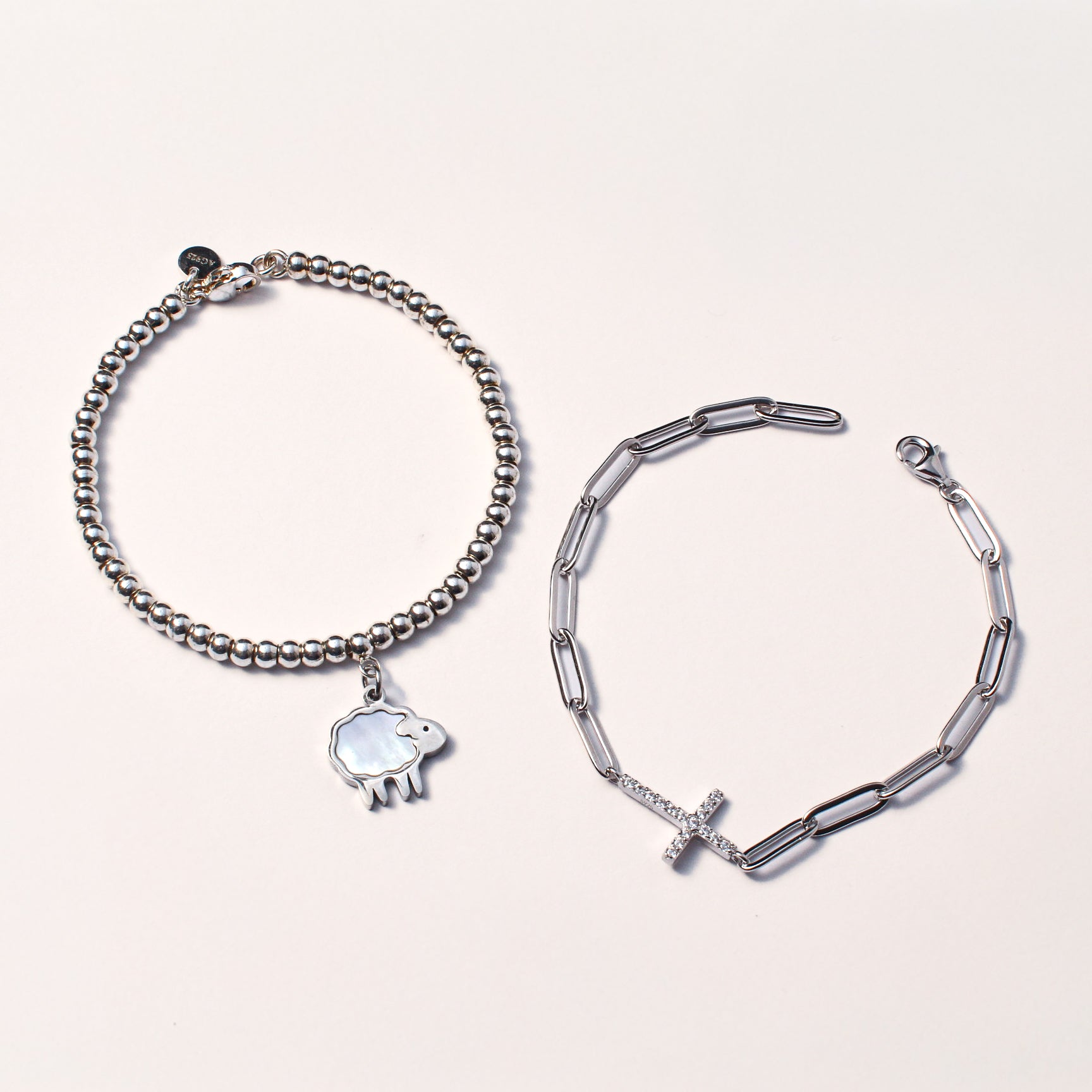 Lamb 2 Bracelet Set - Sterling Silver