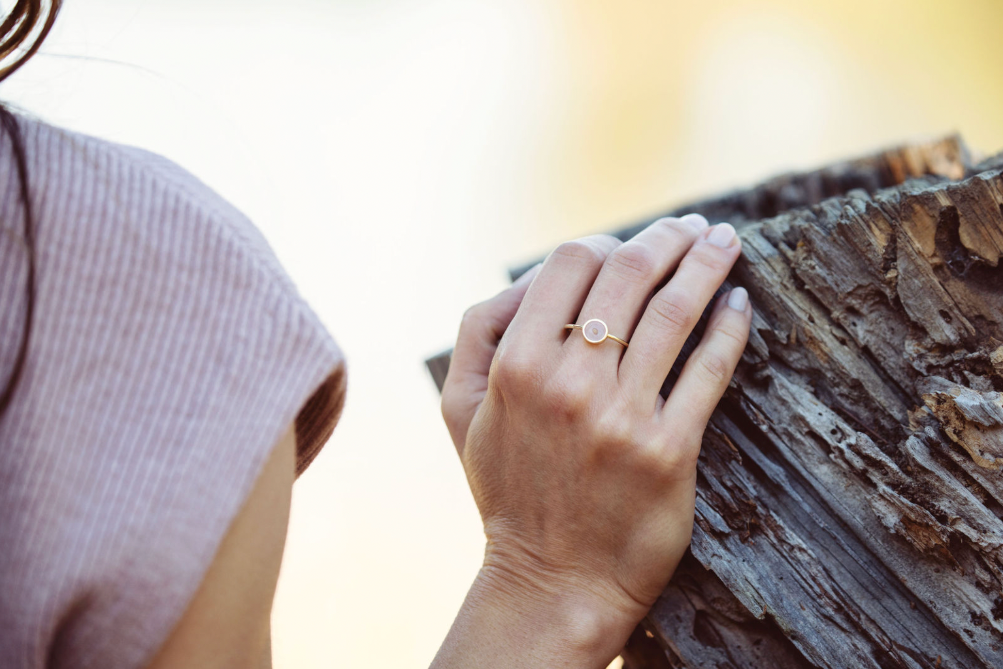 Thin Bezel Mustard Seed - Ring