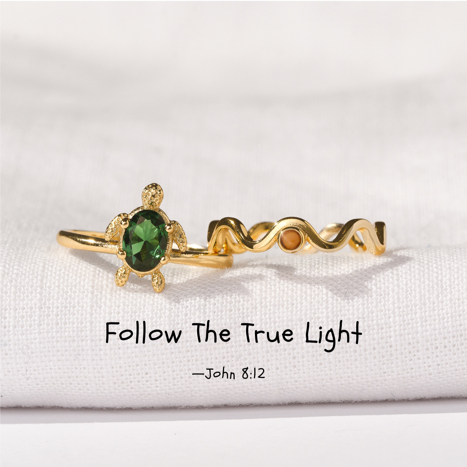 Follow The True Light - Sea Turtle Ring