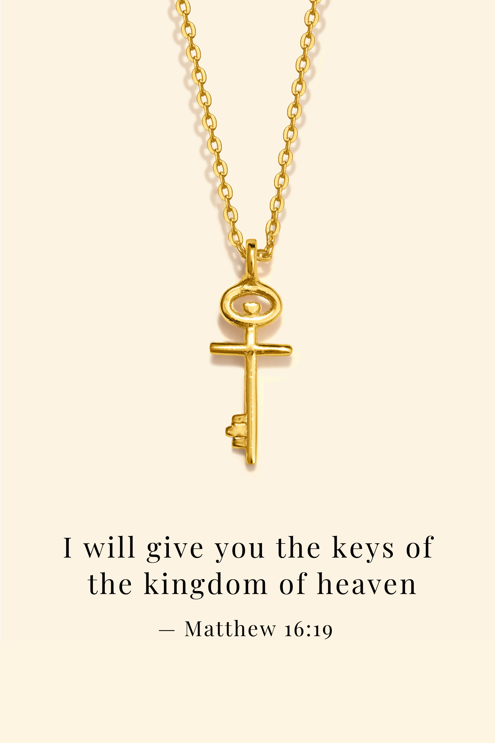 Key Cross - Dainty Necklace