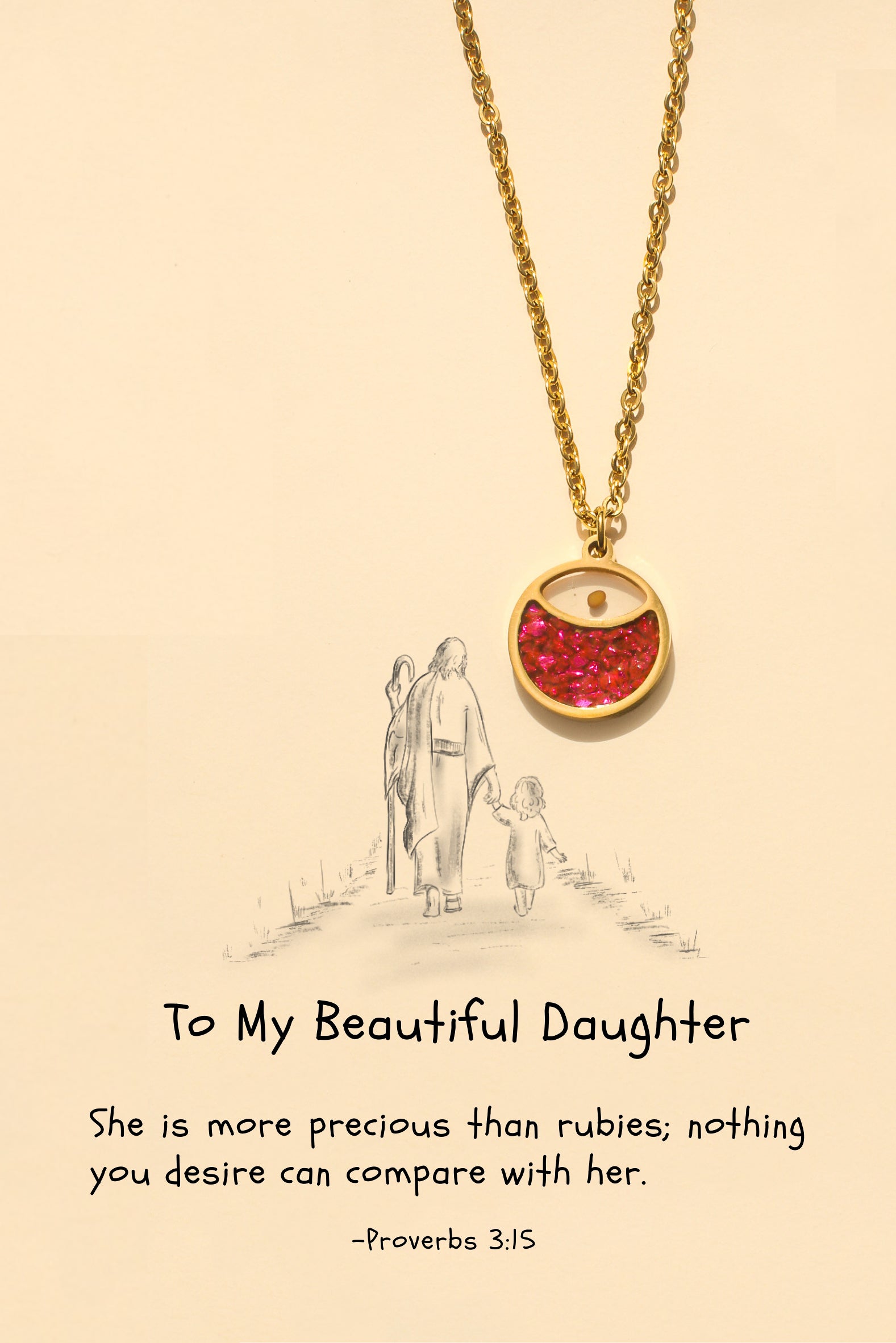 Precious as Rubies - Stainless Steel Necklace