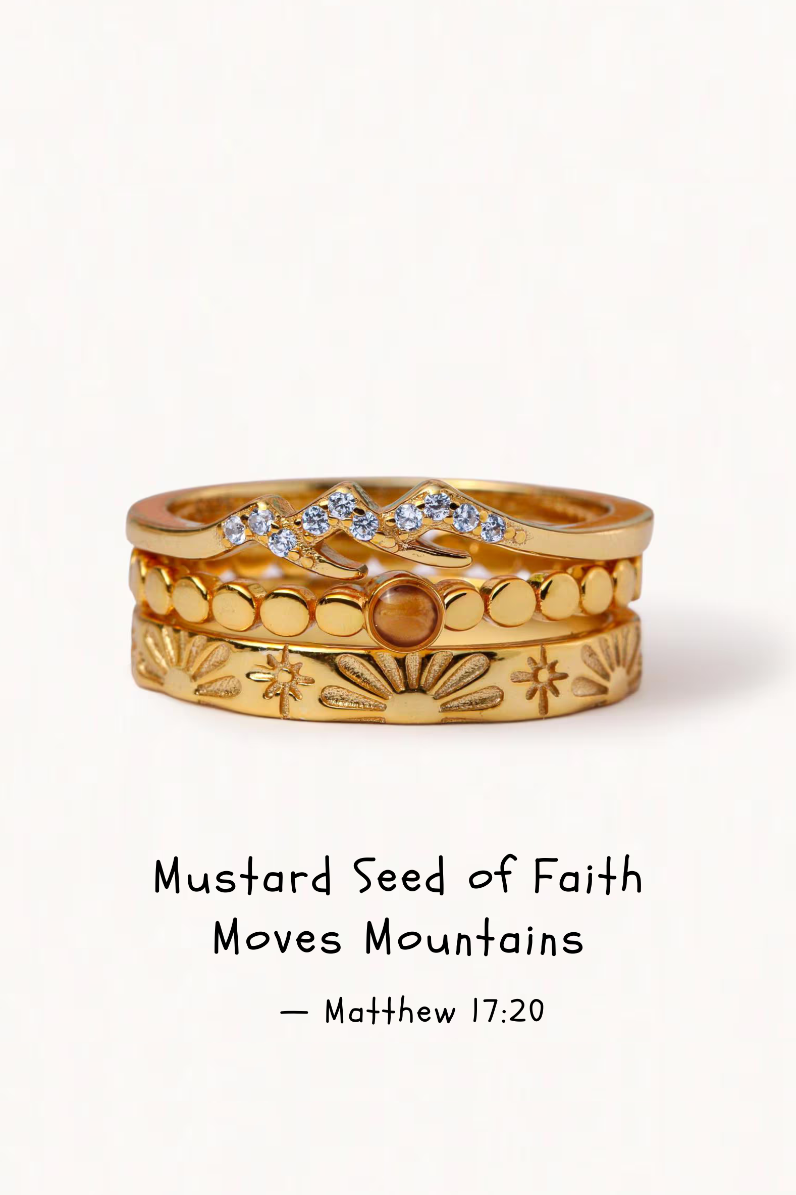 Faith Moves Mountains - 3 Ring Stack