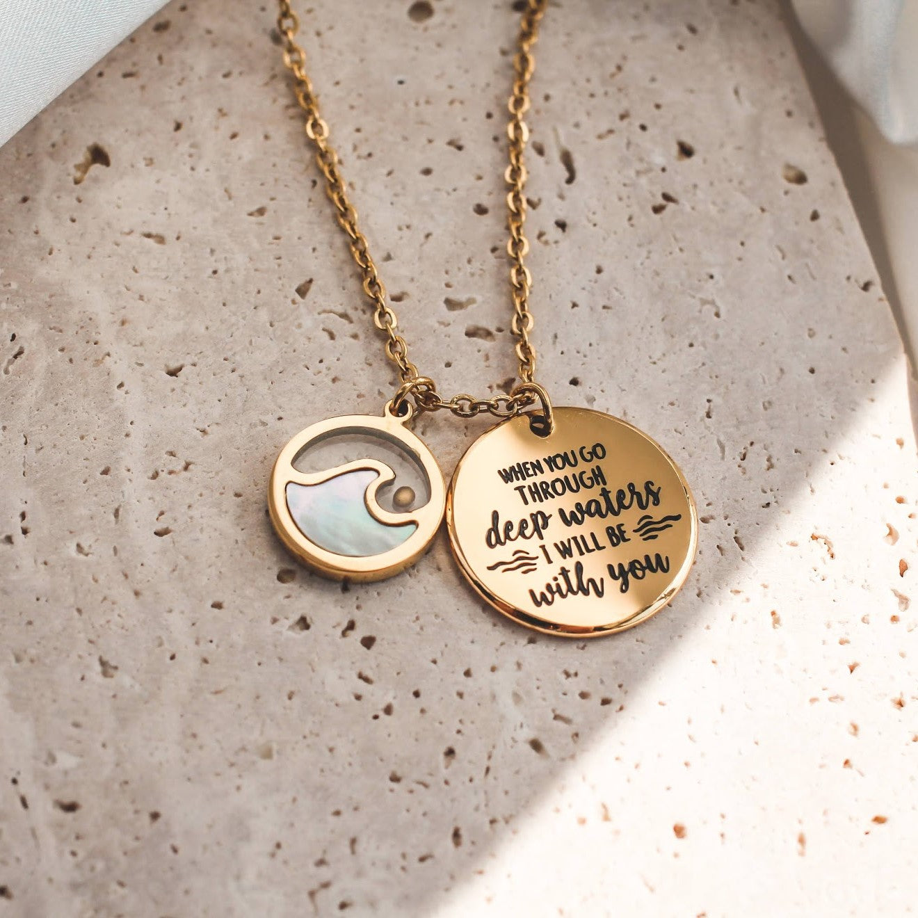 Isaiah 43:2 - Deep Waters Wave Necklace
