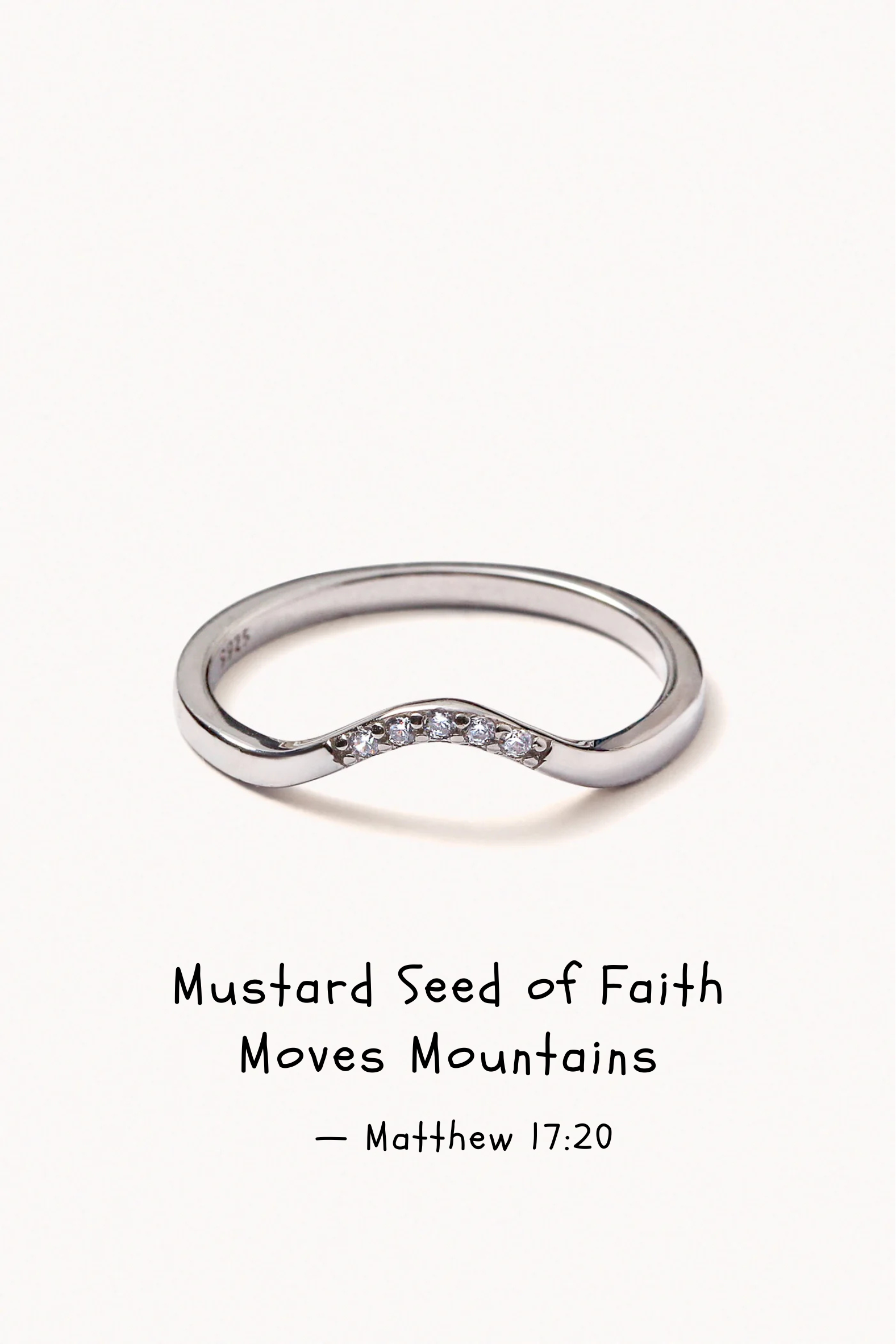 Curved Mountain Peak - Stackable Ring