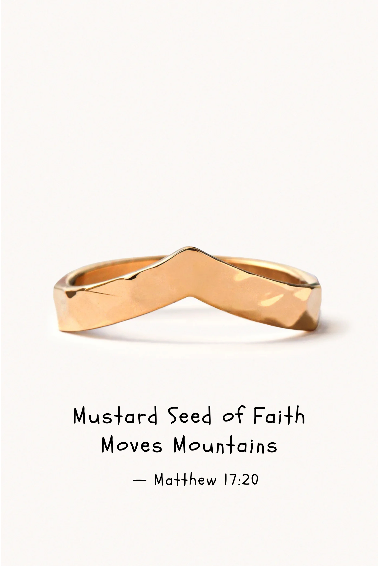 Hammered Mountain Curve - Steel Ring