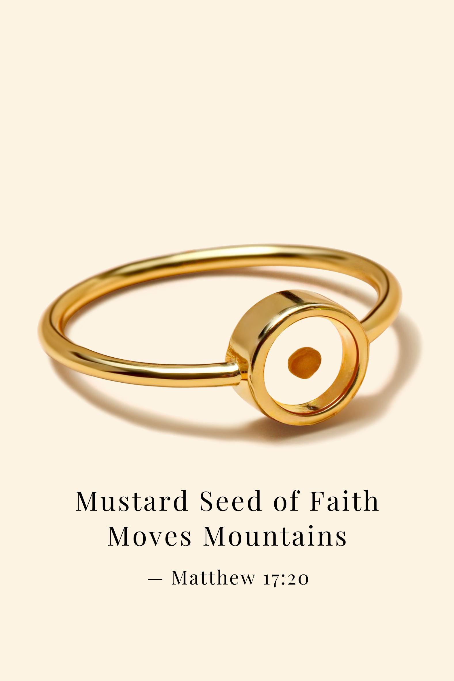 Thin Bezel Mustard Seed - Ring
