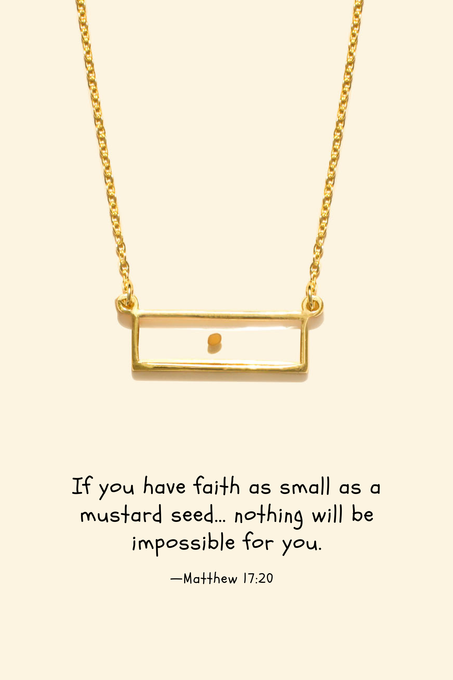Mustard Seed Bar - Sterling Silver Necklace