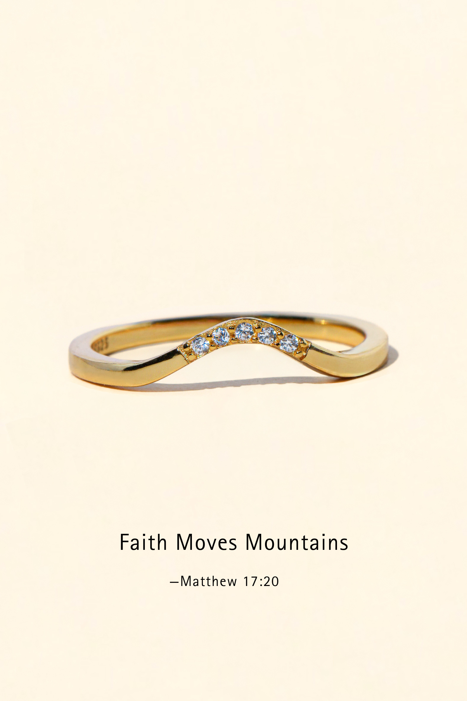 Curved Mountain Peak - Stackable Ring