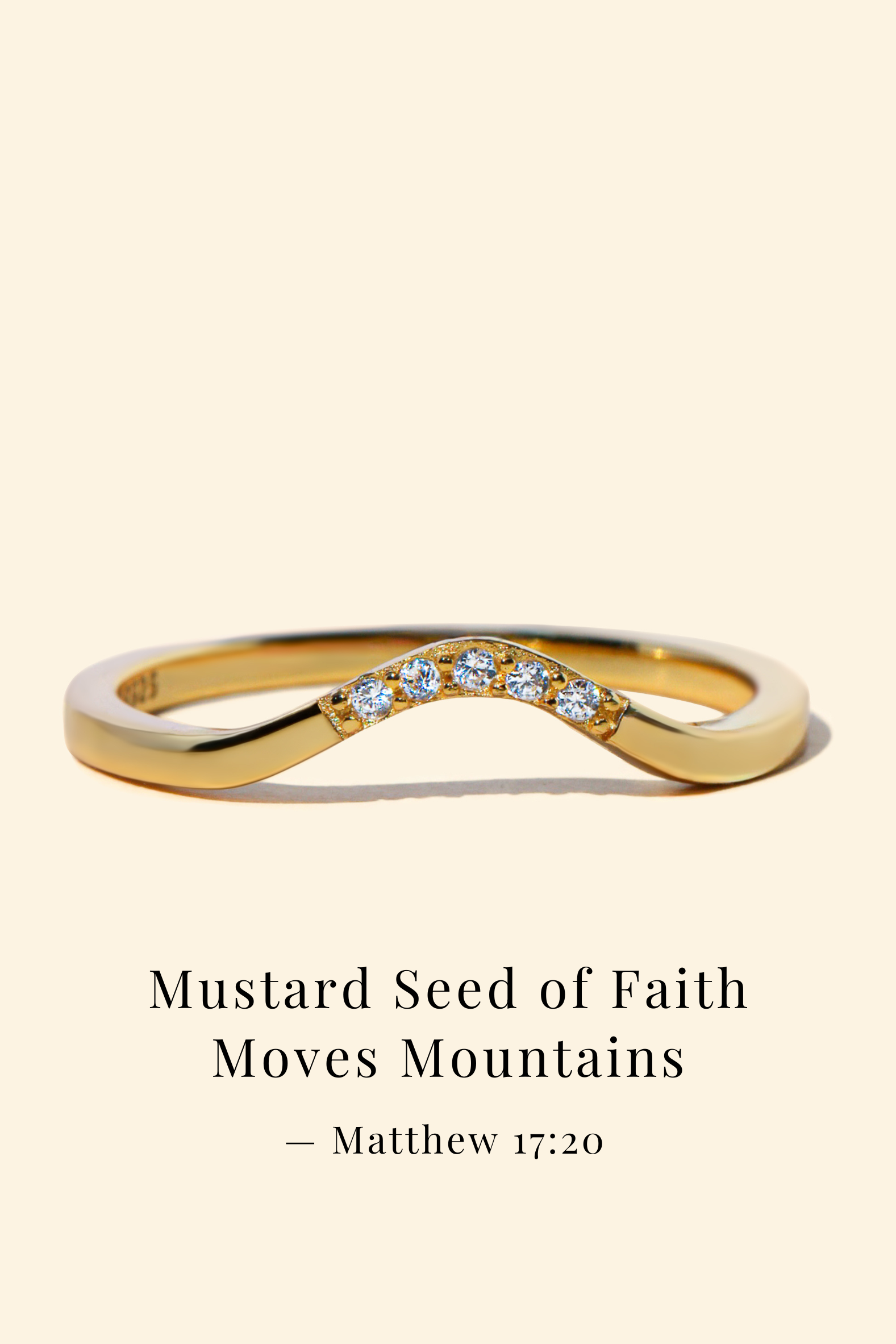 Curved Mountain Peak - Stackable Ring