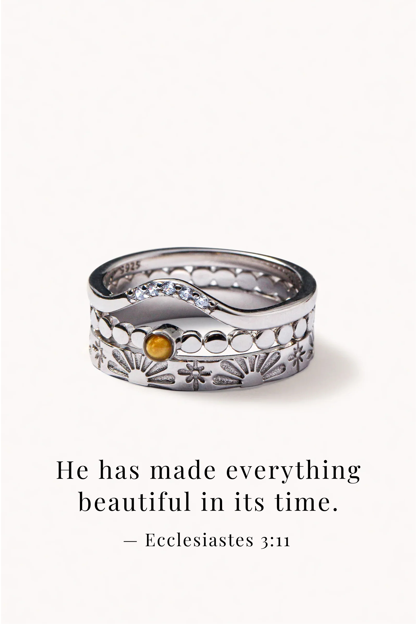Floral Ring - 3 Ring Stack