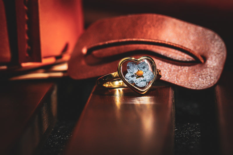 Flower Heart Ring - Sterling Silver