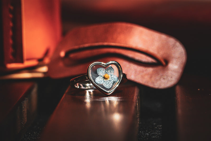 Flower Heart Ring - Sterling Silver