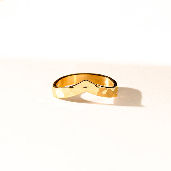 Move Mountains - Hammered Stainless Steel Ring