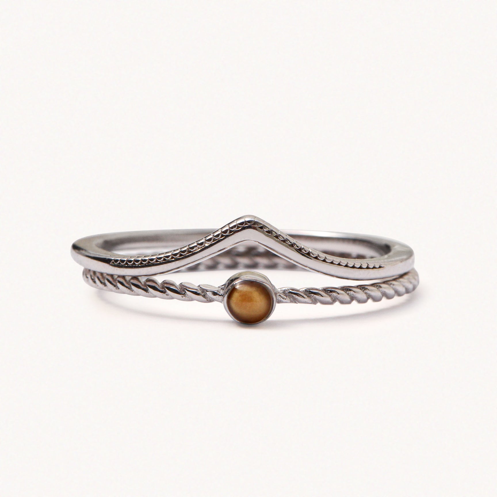 Faith Moves Mountains - 2 Textured Ring Stack