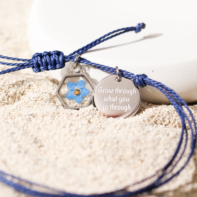 Grow Through - Blue String Bracelet