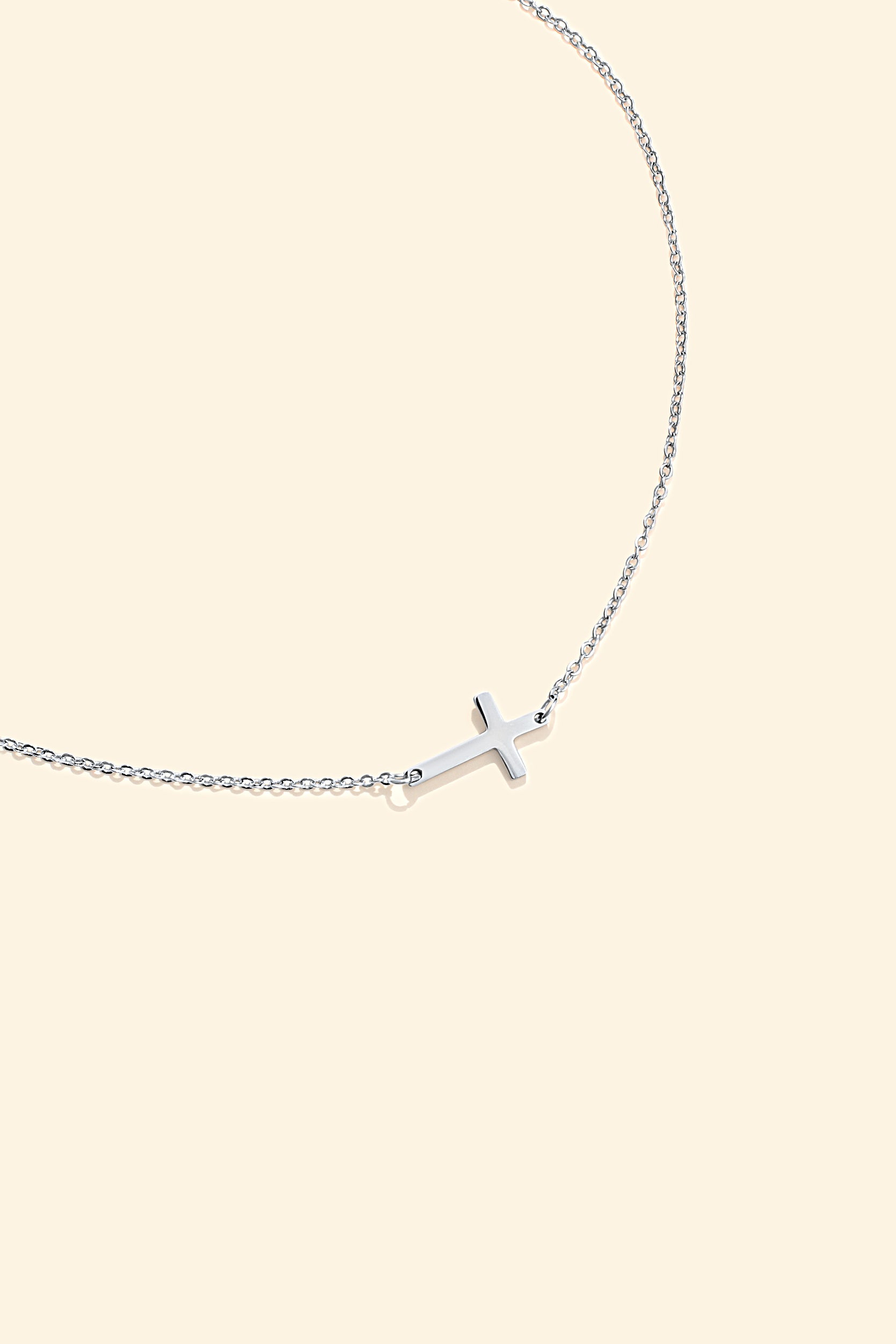 Dainty Sideway Cross Necklace
