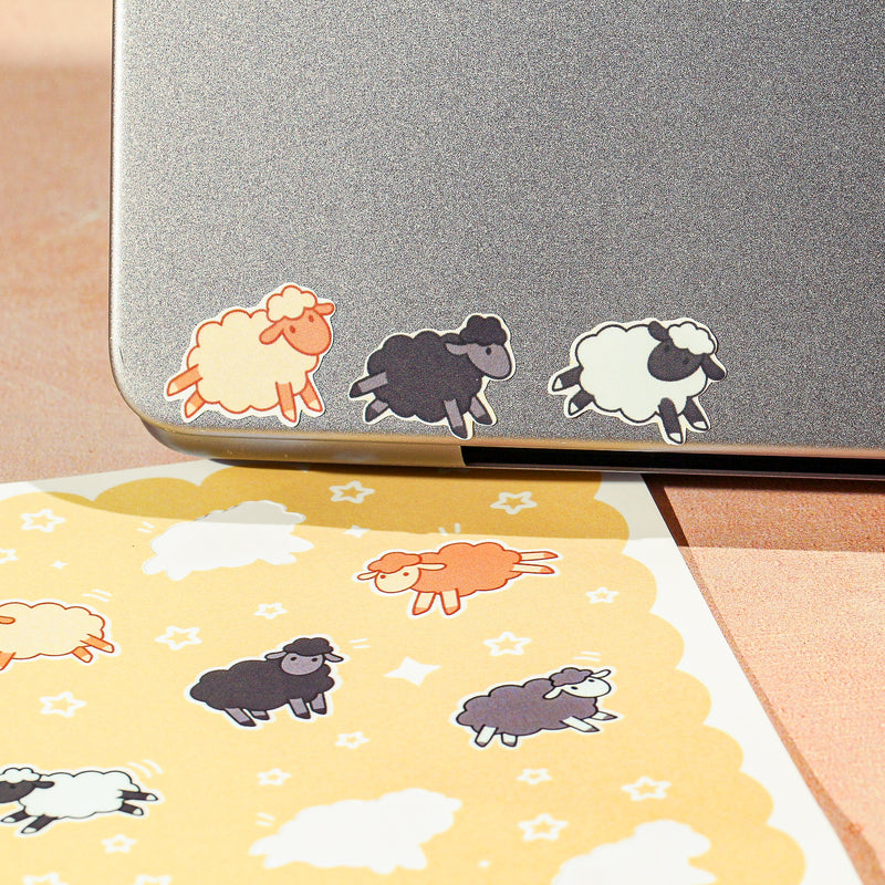 10 Sheep Flock - Mini Sheep Stickers