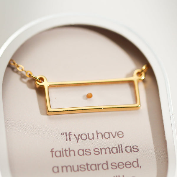 Mustard Seed Bar Necklace - Sterling Silver