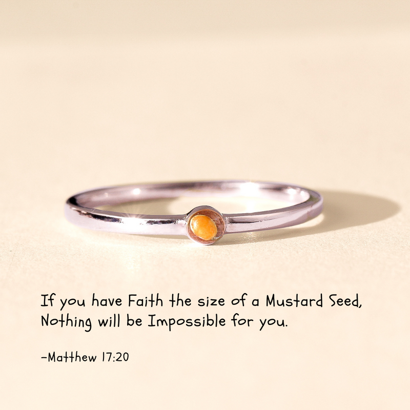 Thin Mustard Seed - Sterling Silver Ring