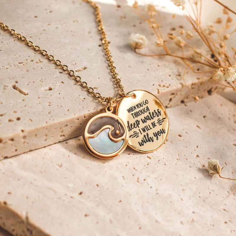 Isaiah 43:2 - Deep Waters Wave Necklace