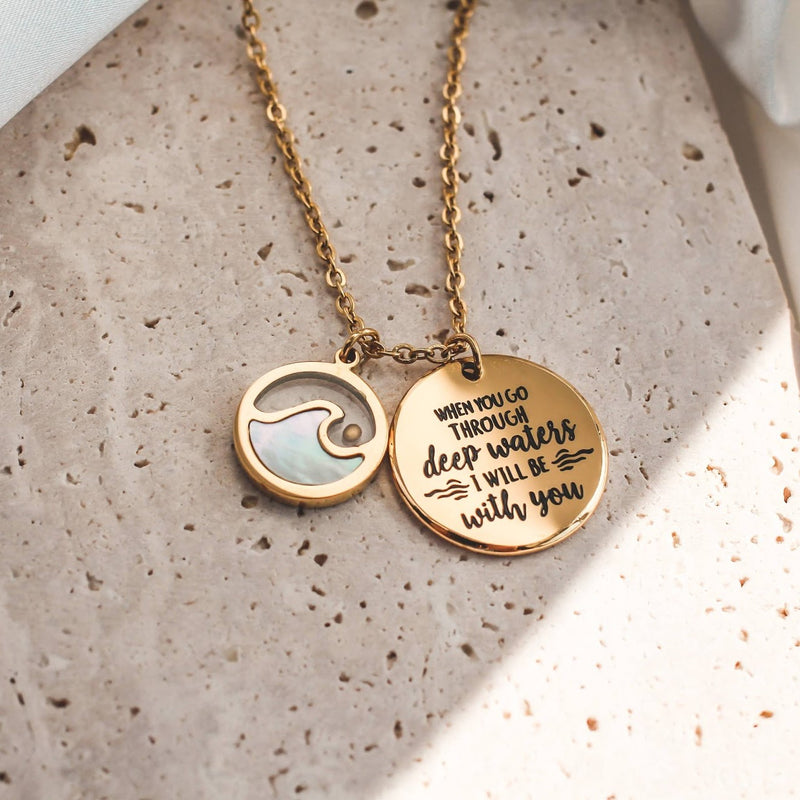 Isaiah 43:2 - Deep Waters Wave Necklace