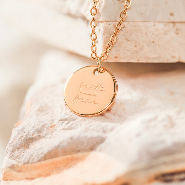 Faith Over Fear - Coin Necklace